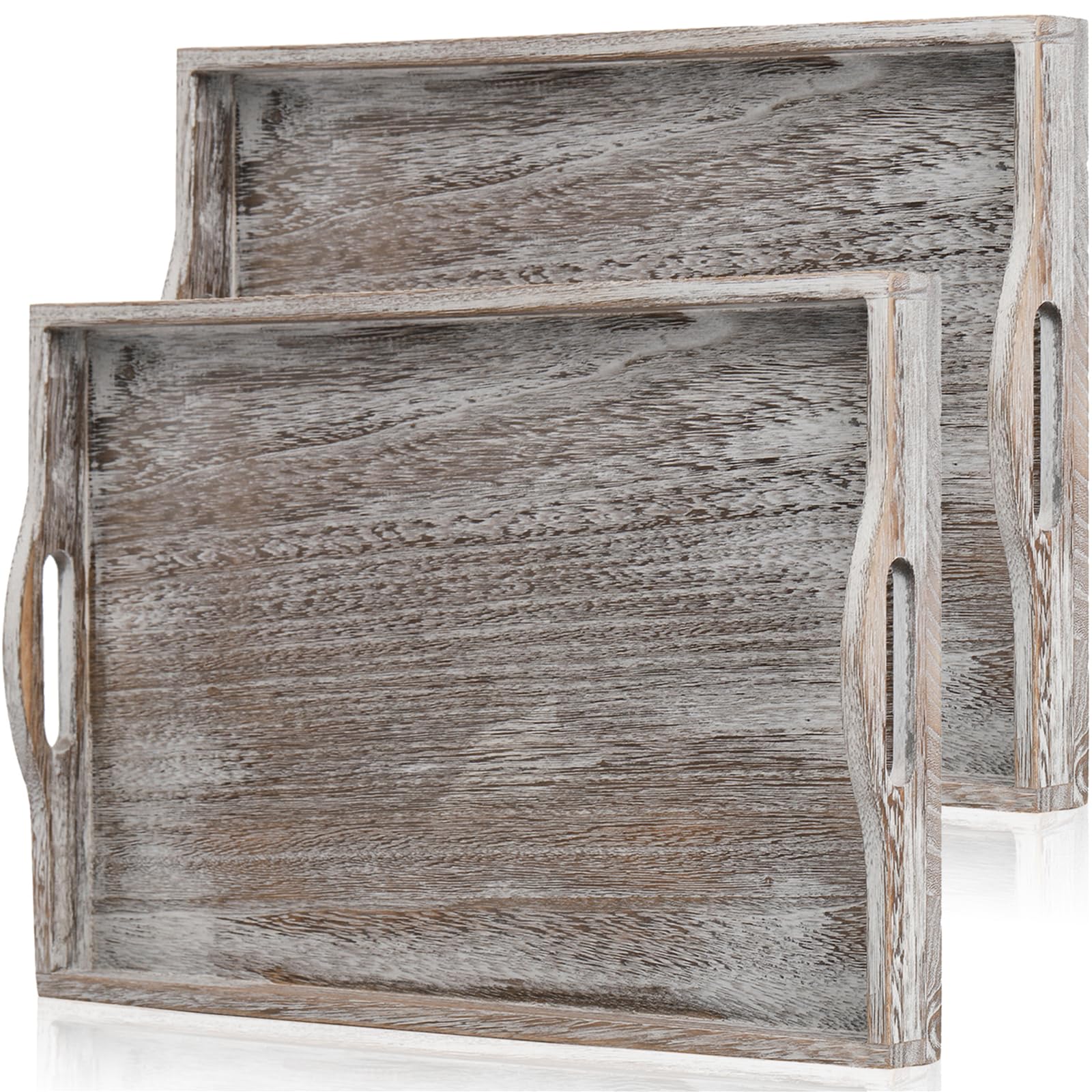 Amazon.com: DEAYOU 2 Pack Wood Serving Tray, 16.5