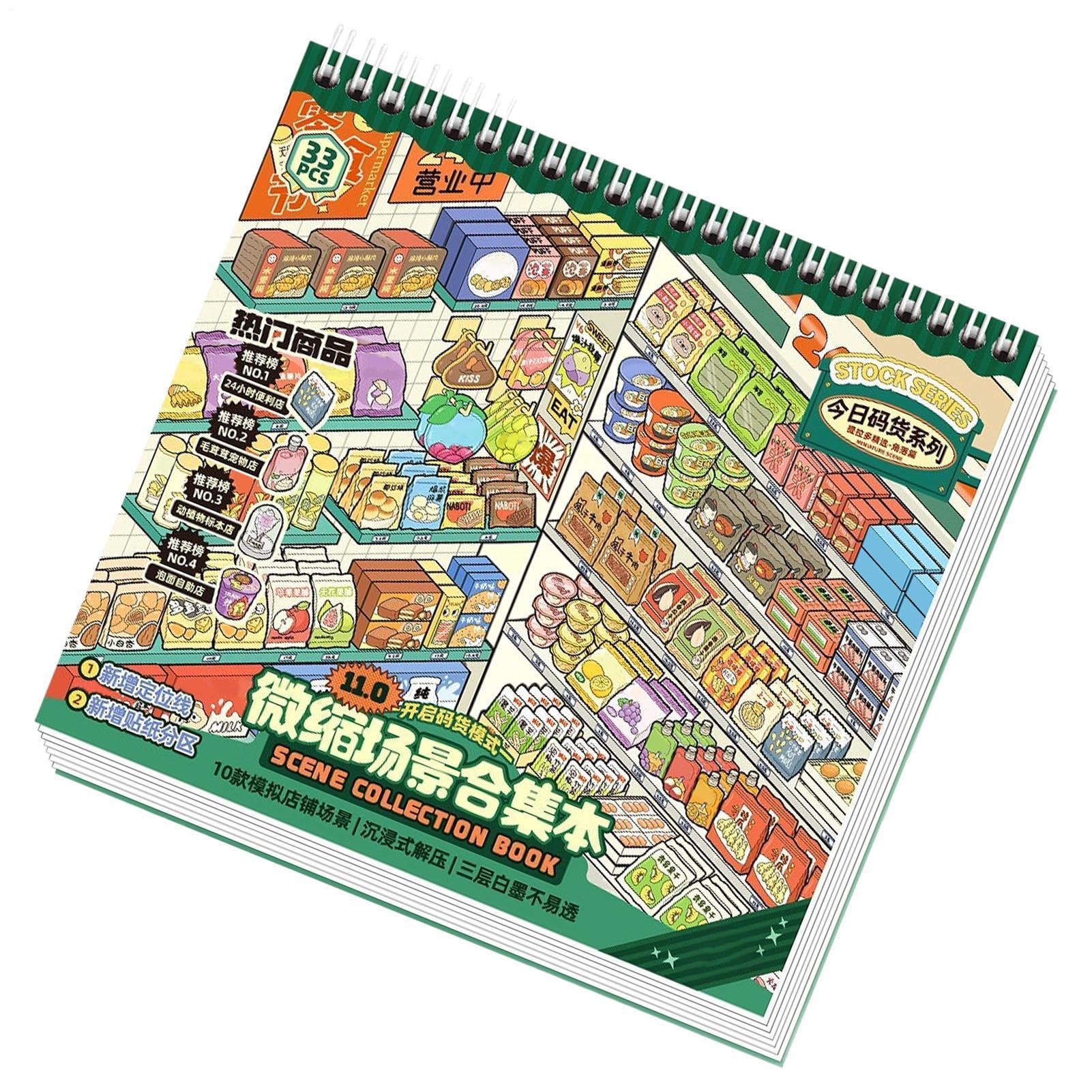 Pegatinas 3D escenas de dibujos animados para cuadernos y estuches infantiles