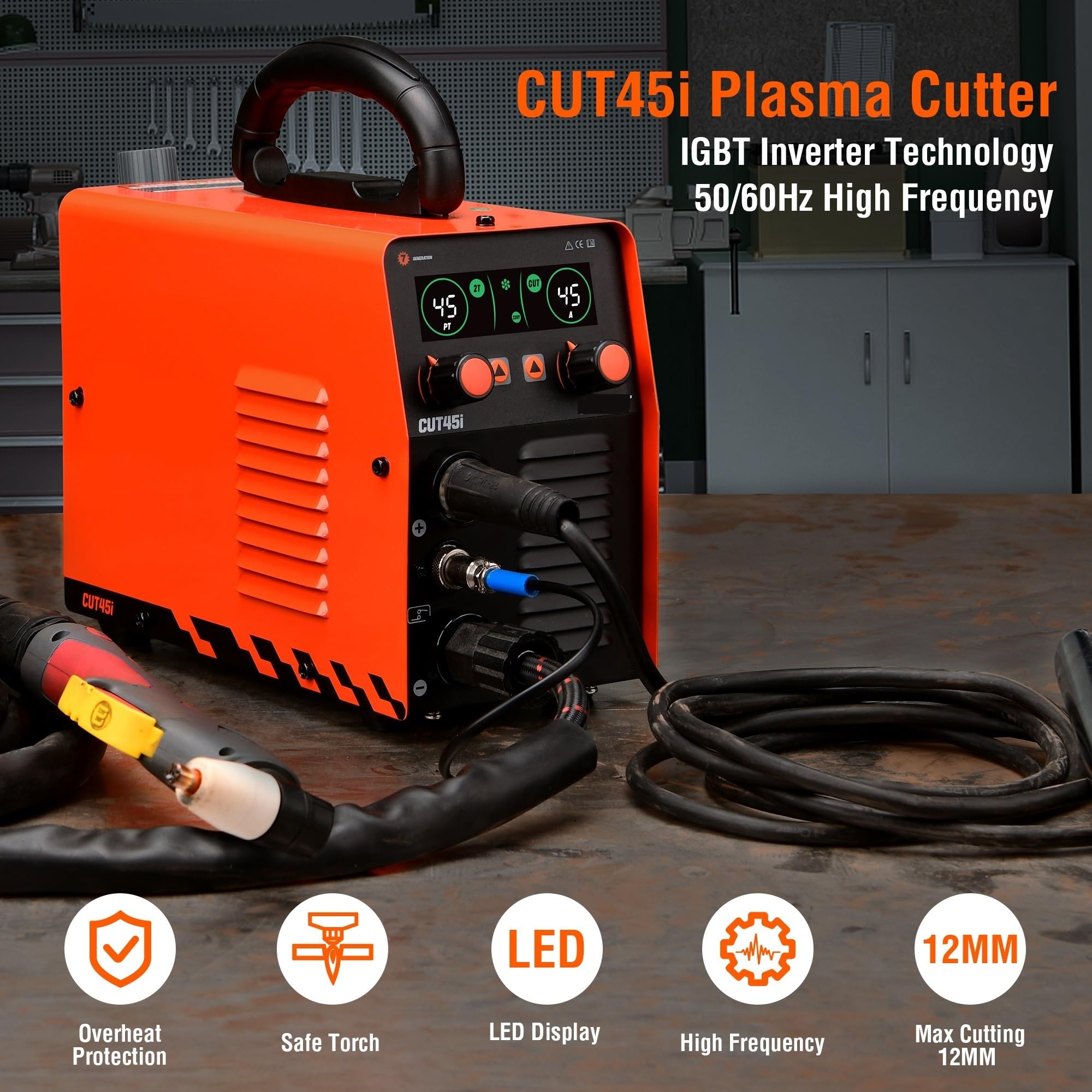 Przecinarka plazmowa CNC CUT45i IGTB Inwerterowa przecinarka plazmowa 220 45A Przecinarka, maksymalna grubość cięcia do 12mm