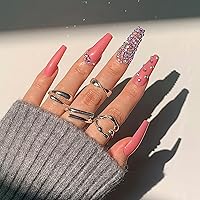 Vista 15 de Juego de manicura de uñas francesas acrílicas, reutilizable, 12 tamaños, kit de 24 uñas