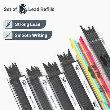 Mr. Pen- Metal Mechanical Pencil Set with Lead Refills & Erasers, 5 Pack