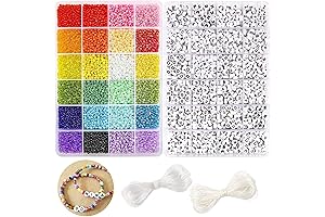 DICOBD Mega Glass Seed Beads Kit with Alphabet Beads for Jewelry and Crafts