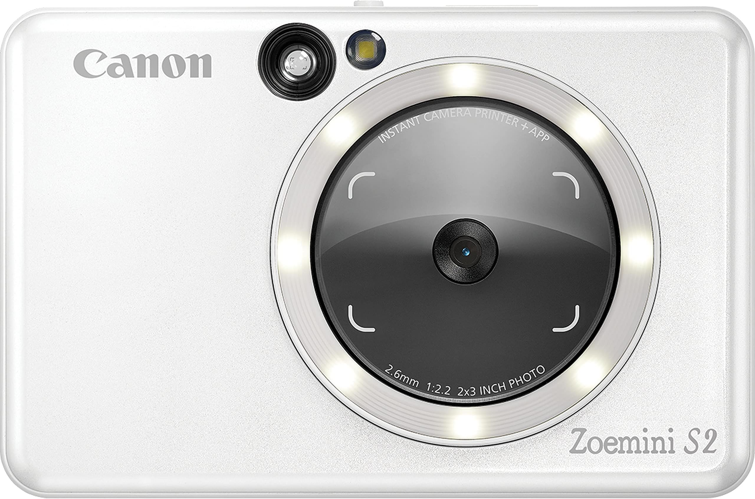 Zoemini S2 Instant Camera Compact Photo Printer, Pearl White, UAE version with official warranty