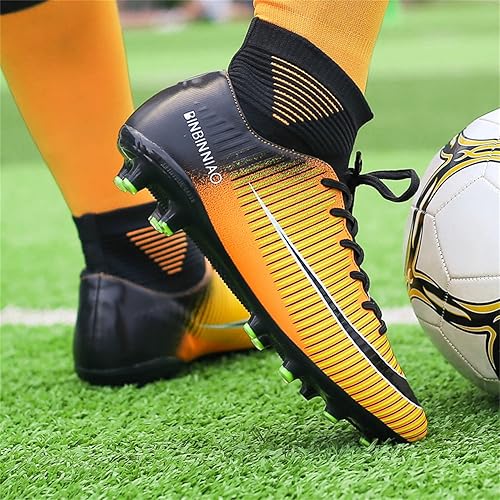 Miniatura 6 de MDPCX Zapatos de fútbol unisex competitivos para hombres y mujeres, botas de fútbol para interiores y exteriores, atléticos, para césped, equipo