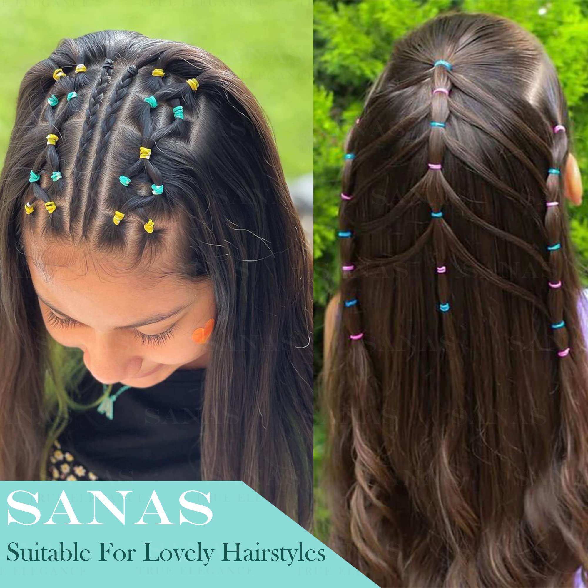 Sanas Mini Elastic Rubber Bands 1100Pcs Multicolour Elastic Gulel Rubbers for Home Office Kitchen Stationary Small Multi-Purpose Baby Hair Ties Reusable Assorted Colours 1100Pcs (Pastel) 4