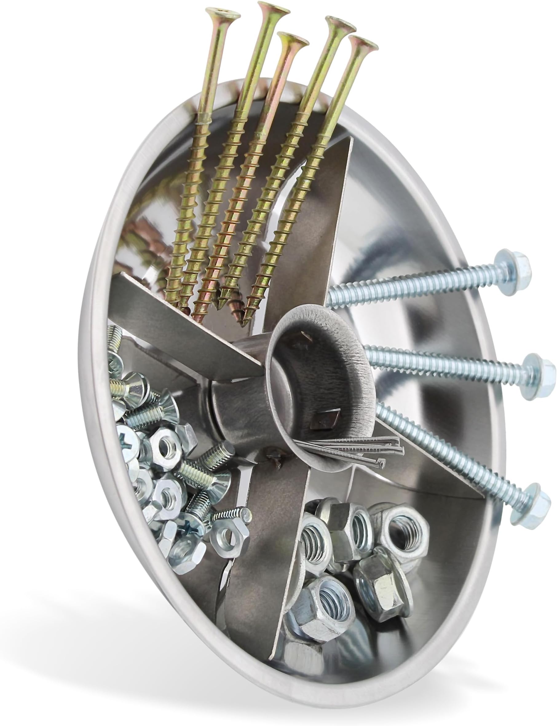 ABN 6in Automotive Magnetic Tray Small Parts Dish with Divider, Metal Magnet Bowl Mechanic Tool, Screw, Pin, Bolt Holder