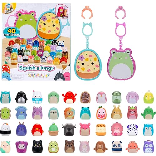 Squish-a-longs Multipack – Includes 2 Clip-a-Longs and 40 Mini-Squish