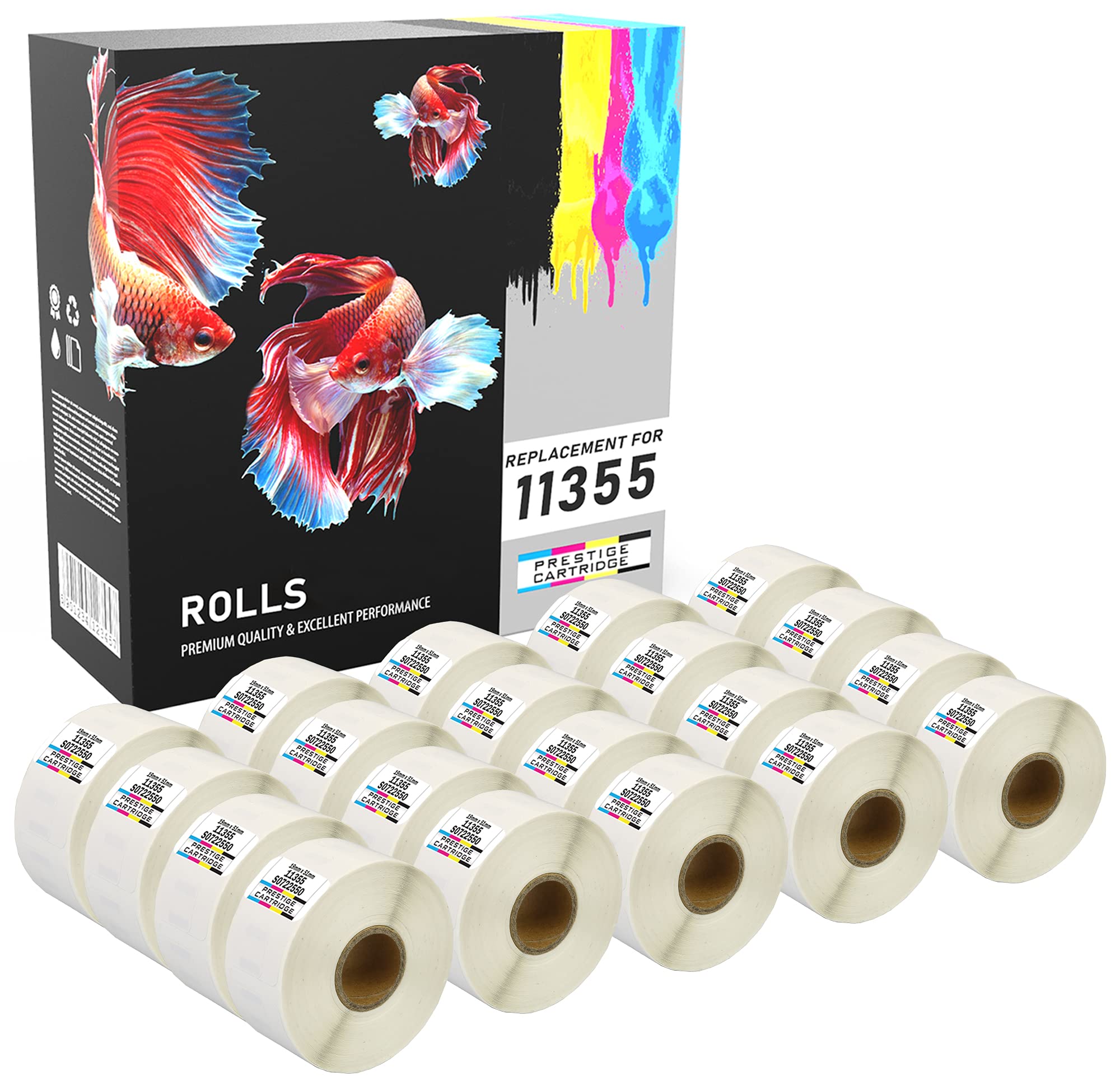 Lot De 5 Rouleaux D'étiquettes Compatibles Dymo 11356 - 89 X 41 Mm, 300 étiquettes Par Rouleau, Pour Imprimantes LabelWriter 450 Et Séries