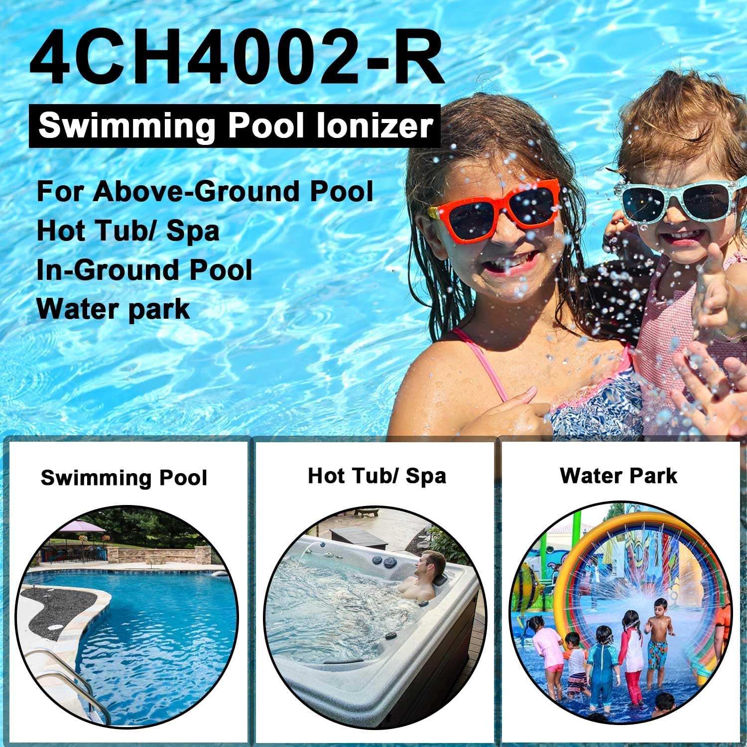 mooncar 4CH4002-R Swimming Pool Ionizer Chamber Replacement Chamber for Hybrid Pool Treatment System