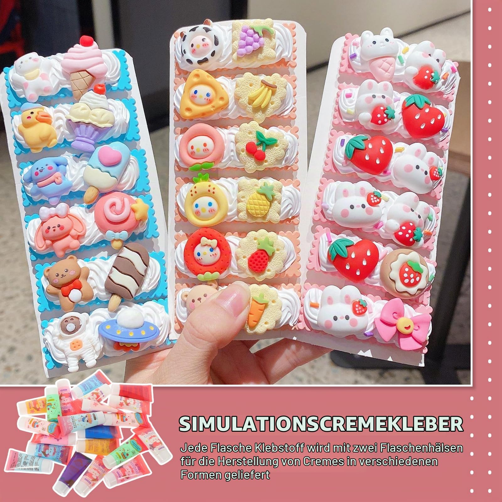 22 STK bastelbedarf Telefonhülle Dekoration Telefonhüllenherstellung Flatback-Anhänger Flatback Charms. Handytasche Cremekleber Handyhülle selber kleben Sahnekaugummi Material