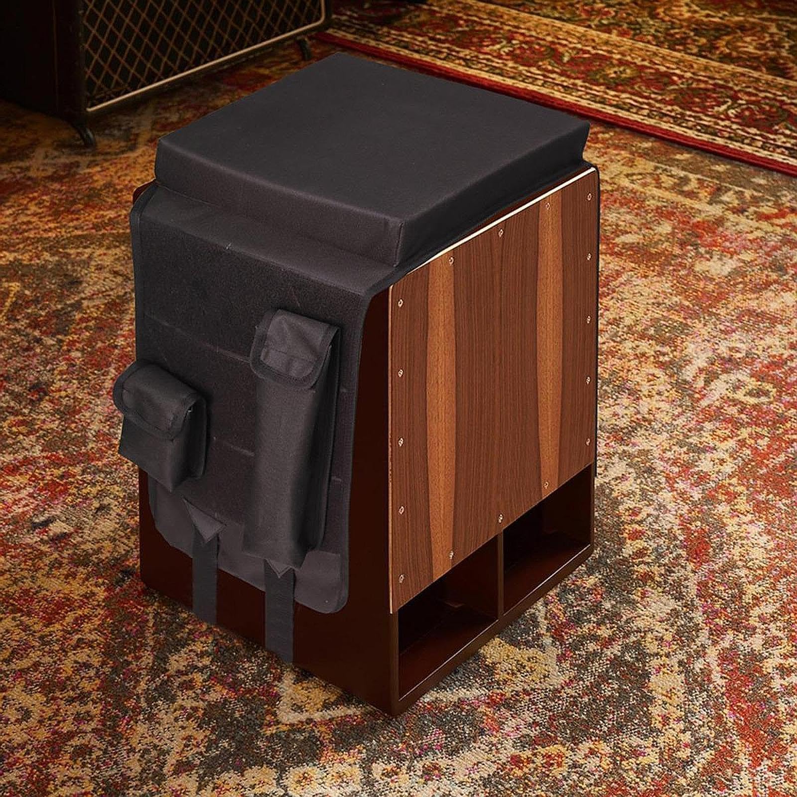 Oshhni Asiento Padded Drum con Bolsillos Laterales Organizador para Percusión Taburete de Batería Accesorios de Tambor Fabricado Oxford Resistente