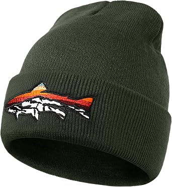 Knit Winter Beanie Hats for Men Women Cuffed Skull Cap with Mountain Embroidery Outdoor Christmas & New Year Gifts