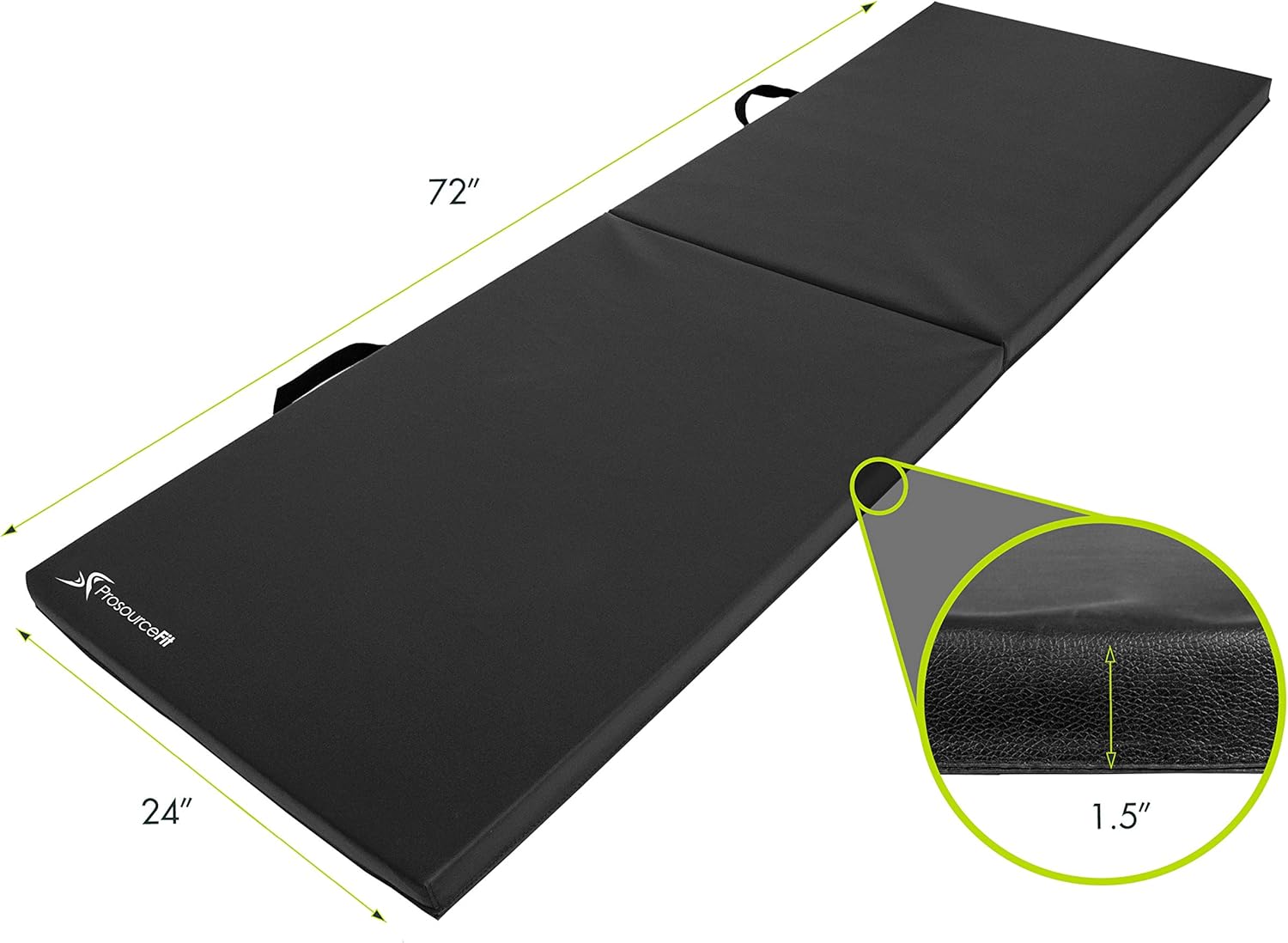 Buy ProsourceFit BiFold Folding Thick Exercise Mat 6’x2’ with Carrying
