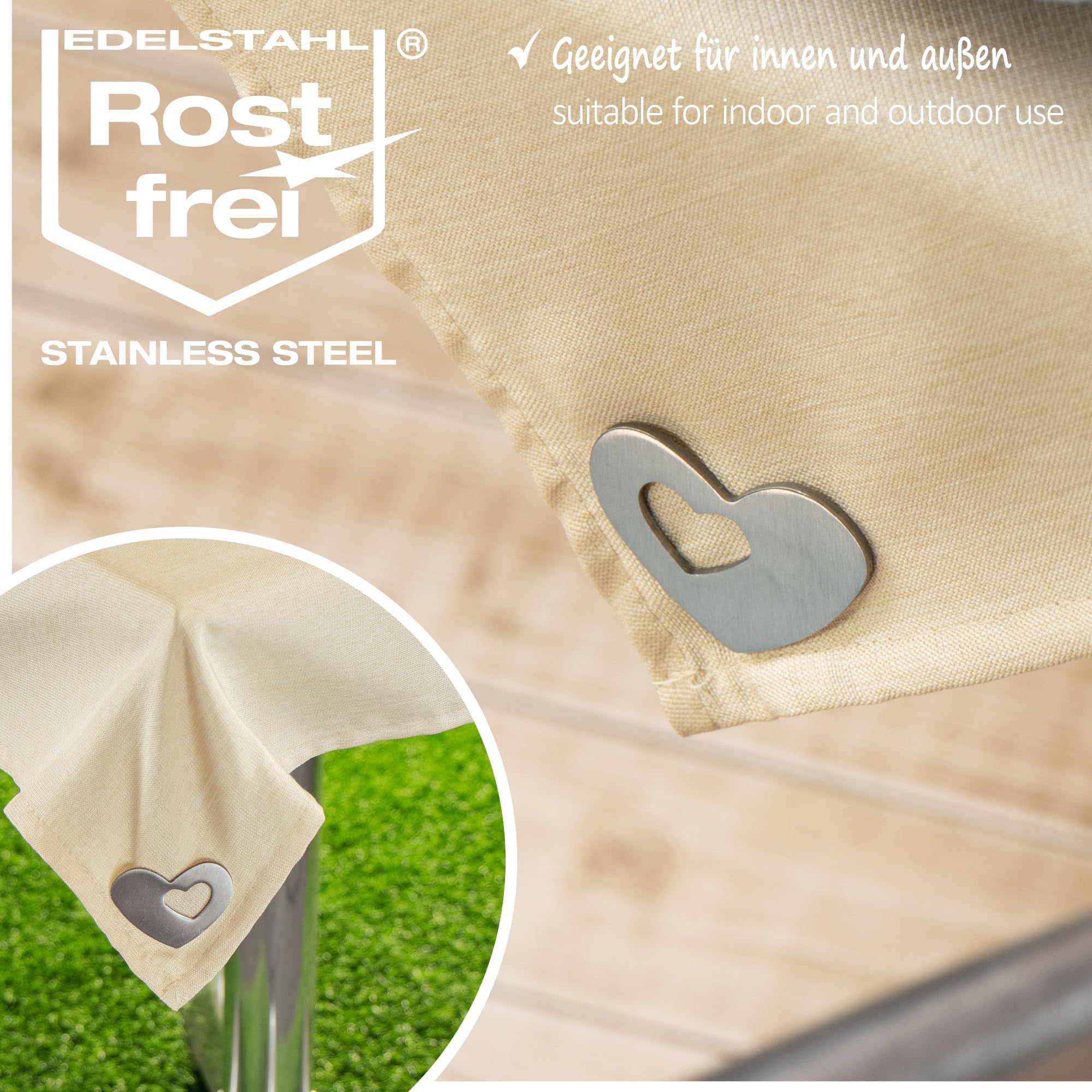 com-four® 8X Pesas para Mantel, Sujetadores Magnéticos de Acero Inoxidable, Pinzas Resistentes para Mesa de Jardín y Terraza