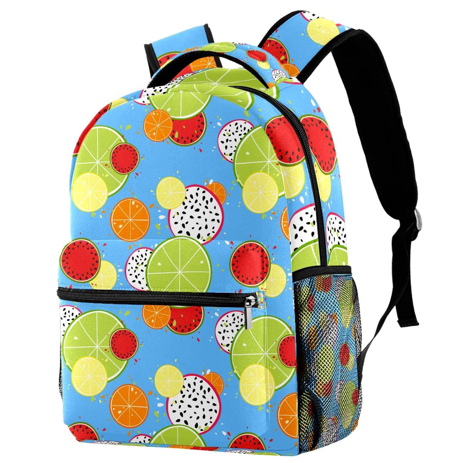 Sac à dos de voyage bleu citron pour ranger gourde et cahiers - 7