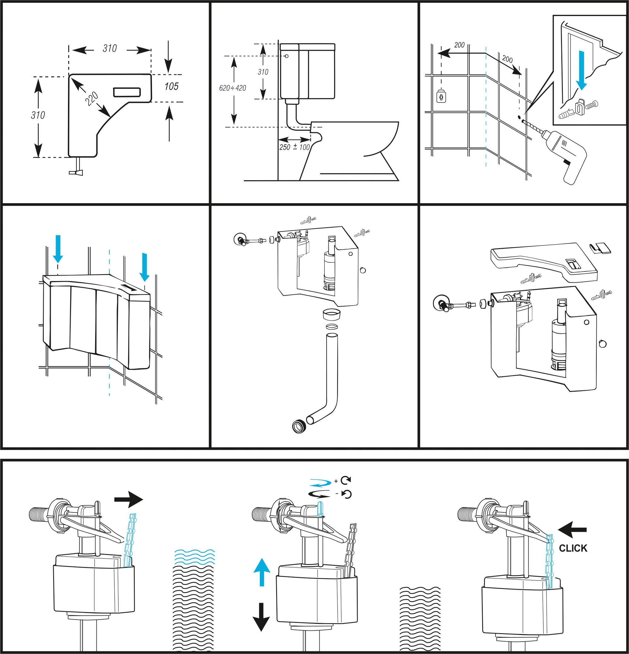 Cornat Eckspülkasten KETO, weiß / Start-/Stopp-Spülung / Toilettenspülung / Aufputzspülkasten / Toilette / Badezimmer / SPKECK1400
