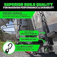 Vista 3 de Rhino USA - Correas de amarre retráctiles, máxima resistencia a la rotura de 3000 libras, resistente, 2 x 43 pulgadas, amarre de remolque marino