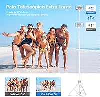 Vista 4 de ATUMTEK Trípode para selfie stick de 60 pulgadas, todo en uno, extensible con control remoto Bluetooth, rotación de 360° para iPhone y Android