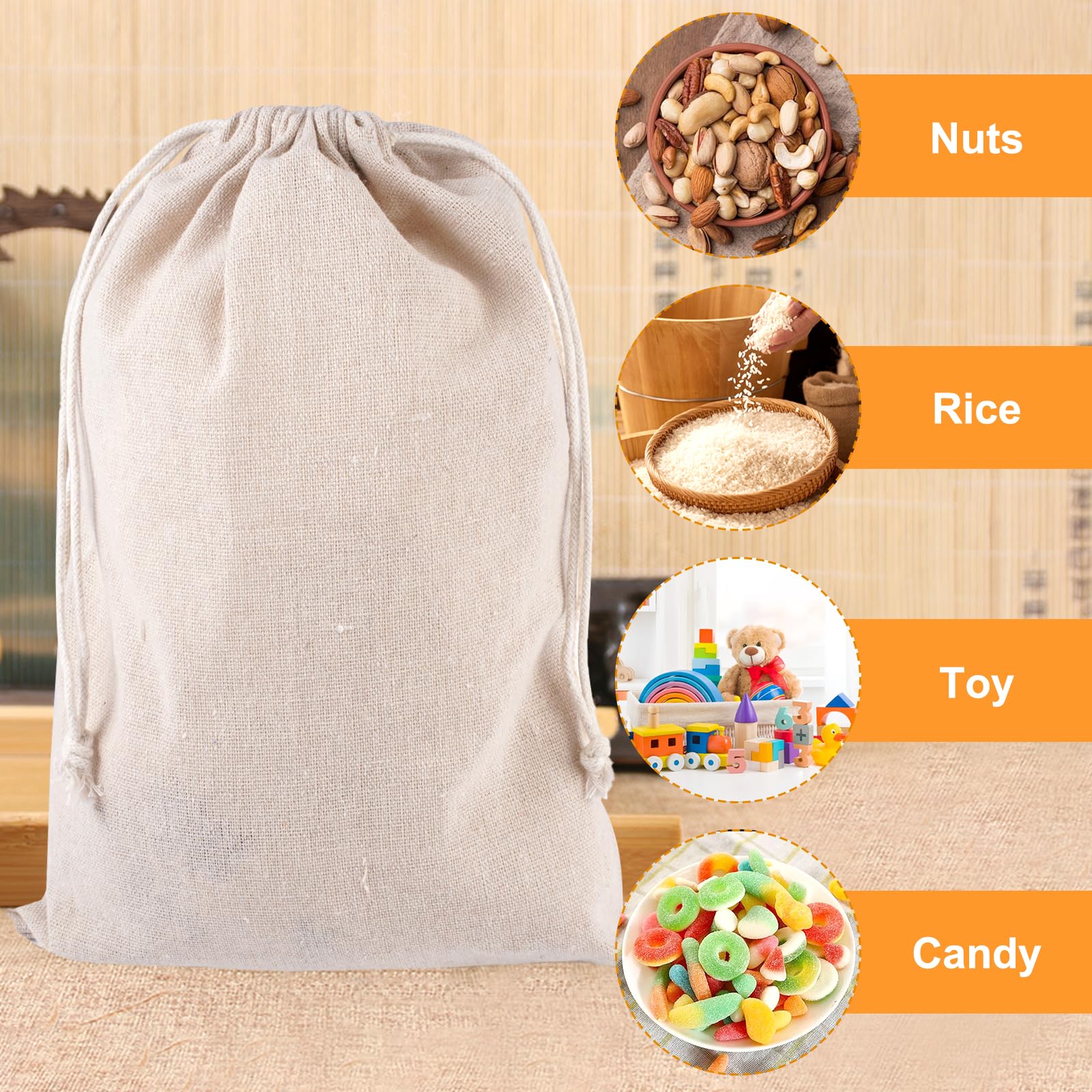 5/10/20 pezzi/lotto sacchetti con coulisse in cotone pacchetto regalo