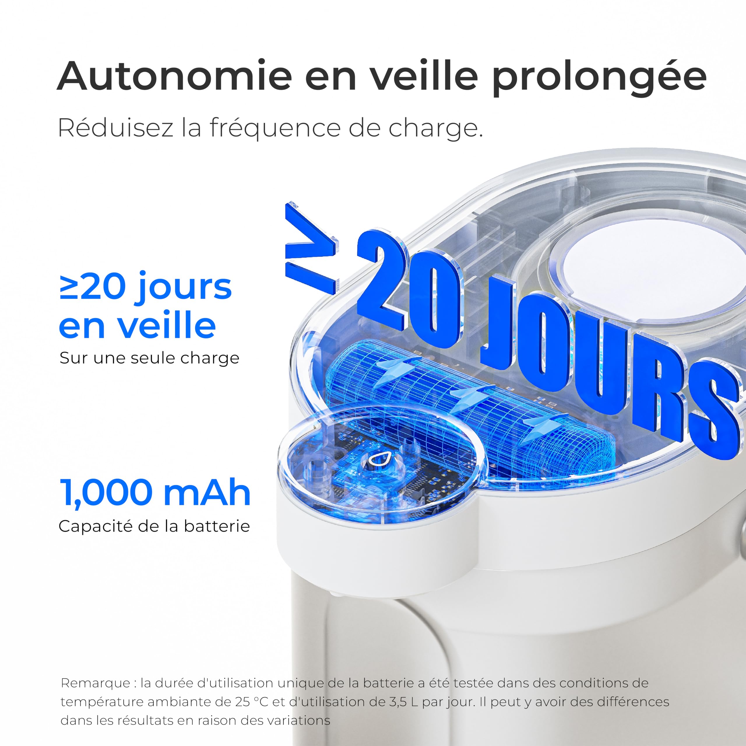 Waterdrop FreshTaste 𝐀𝐝𝐨𝐮𝐜𝐢𝐫 𝐥'𝐄𝐚𝐮 Carafe Filtrante Électrique, Distributeur de Filtre à Eau Instantané 4L pour Réfrigérateur, Réduit Chlore, Plomb, Cuivre, Purifie, Blanc (Filtre: WD-EWFS)