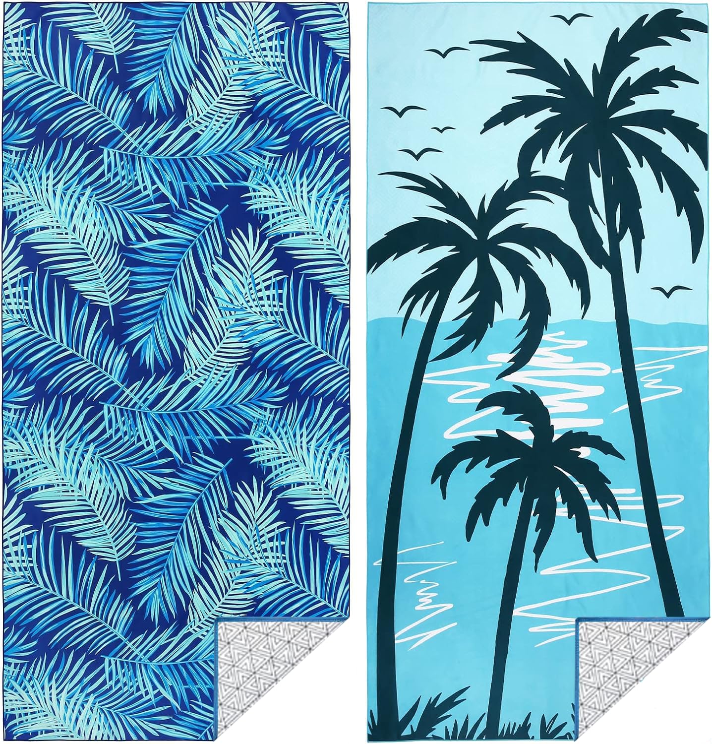 Serviette De Plage Microfibre XXL 80x160 Cm - Anti-Sable, Séchage Rapide - Nombreux Designs - Pour Homme Et Femme - 4