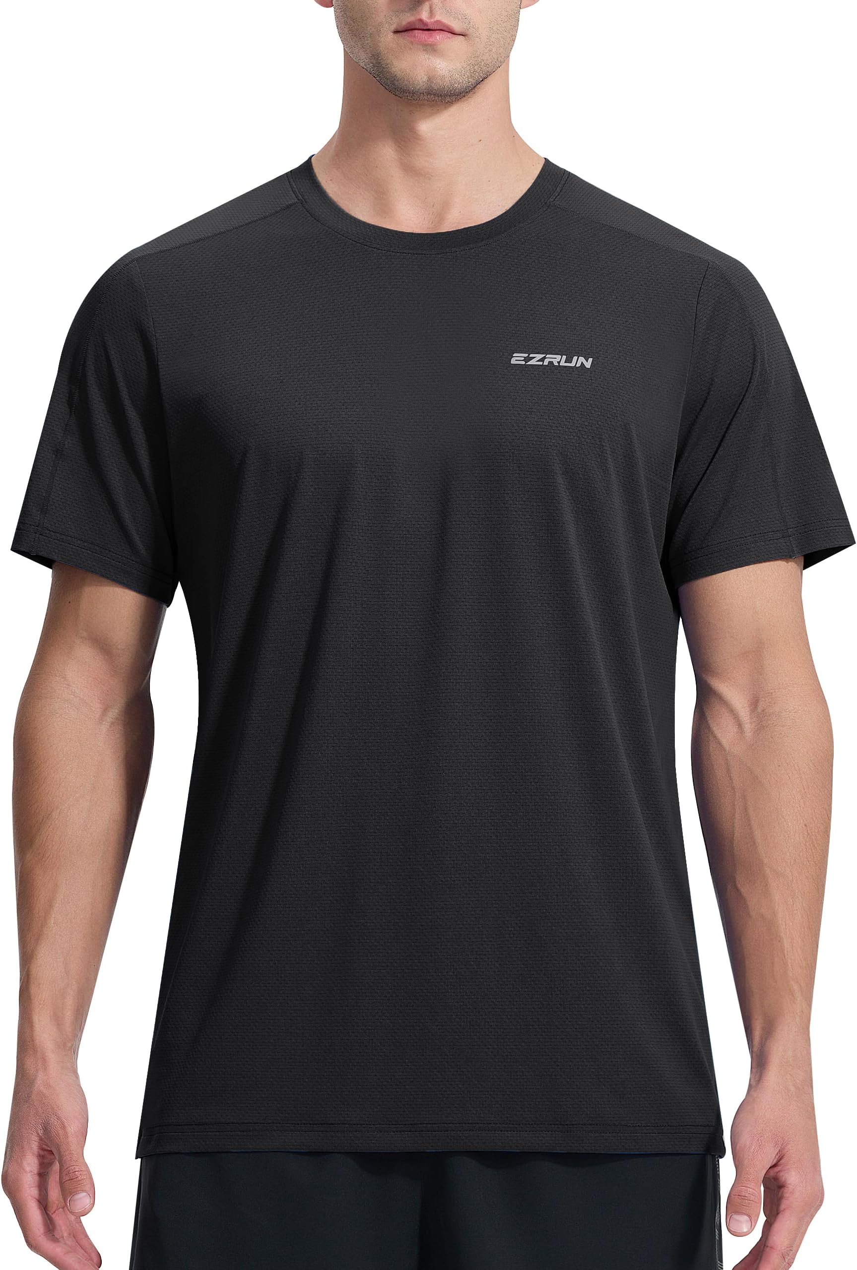 Men's Lightweight Short Sleeve T-Shirt Quick Dry Workout Running Athletic Swim Shirts Fishing Rash Guard