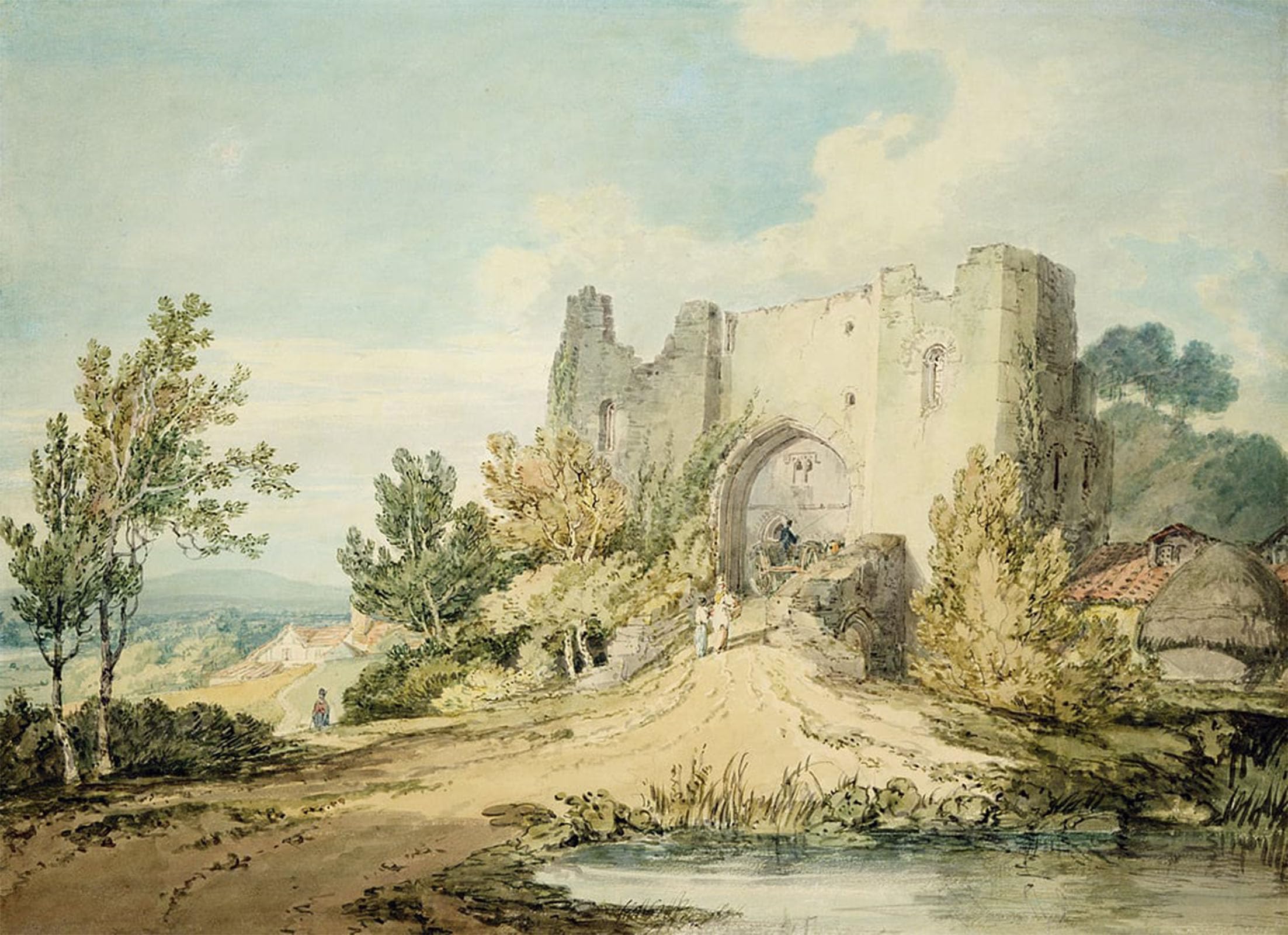 SERENDIPITP Retro Picture Poster Wall Art Pictures Painting Llanblethian Castle by Mallord William Turner Wall Art Canvas Print for Wall Decor 60x90cm