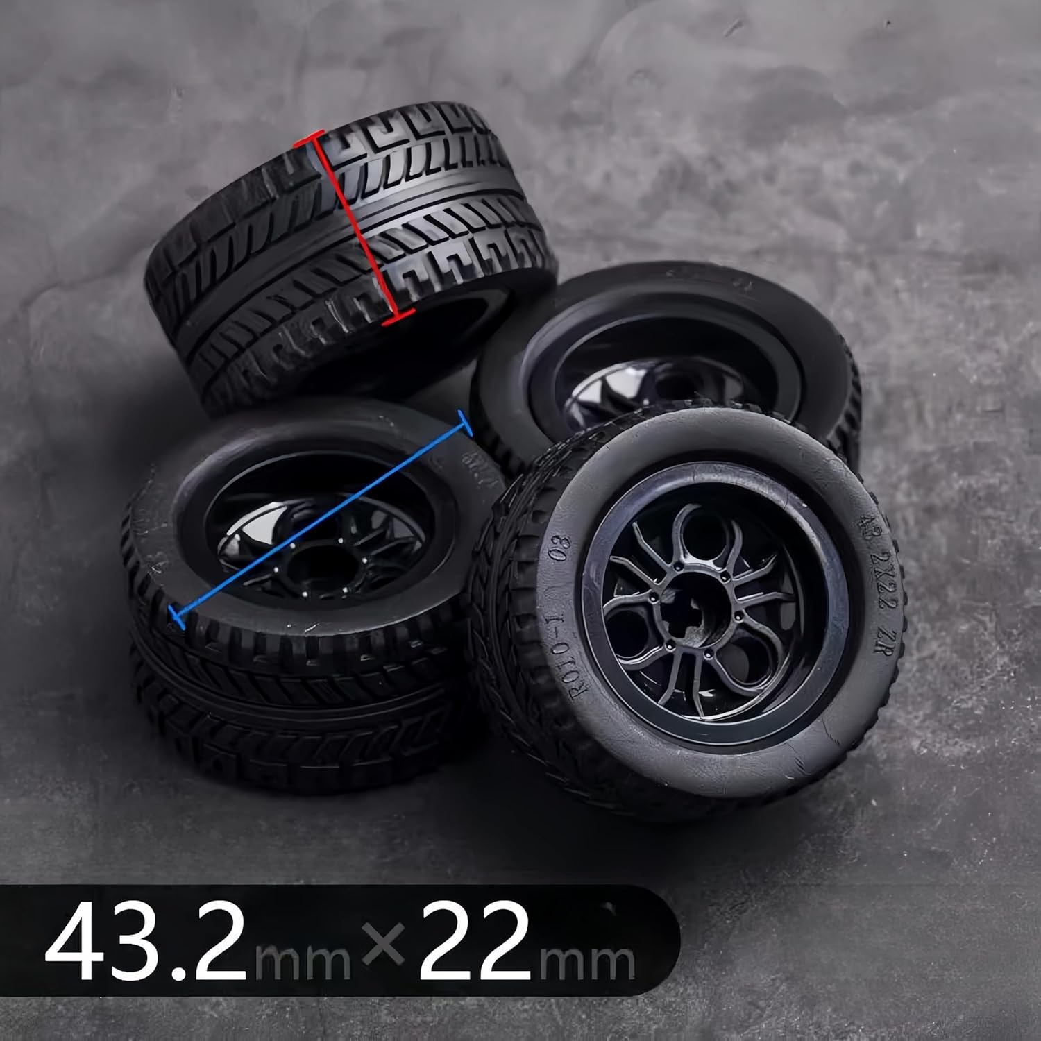 Technic Wheel and Tire Set, 16pcs Black Tyres and Rims for Sport Car Racing, Compatible with Lego Technic Spare Parts