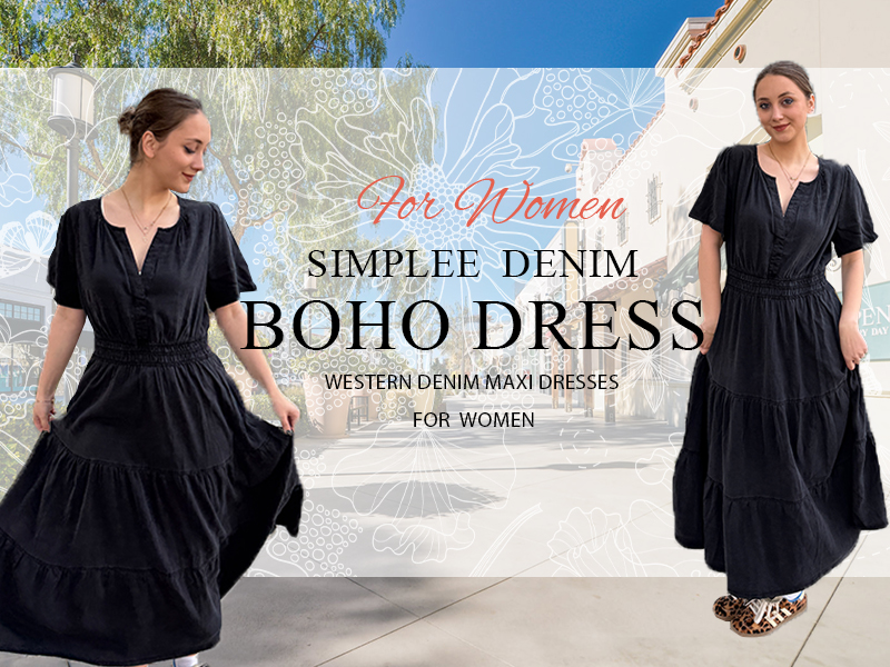Simplee Womens Summer Denim Dress