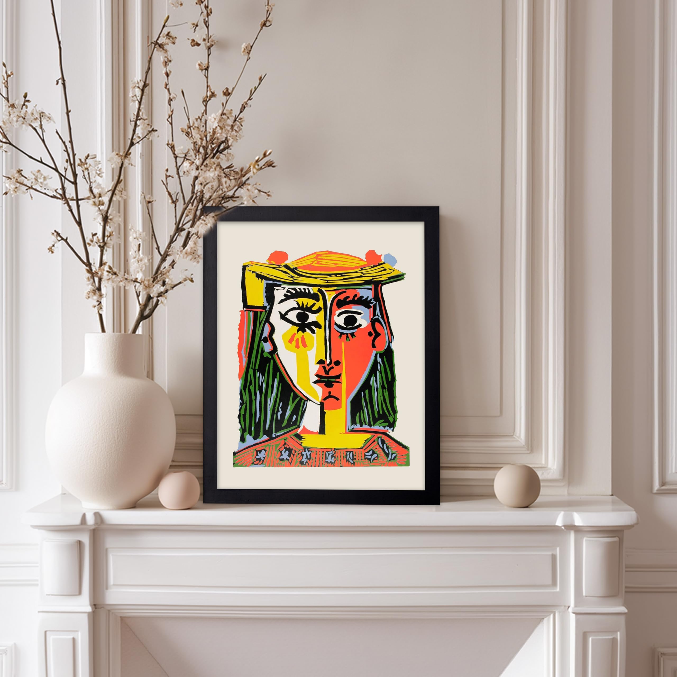 Poster Vintage Picasso Con Cornice Nera – Stampa Cubismo Ritratto Di Donna, Decorazione Parete 20x25 Cm - 3