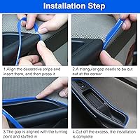 Vista 4 de Tiras decorativas para interior de automóvil, impermeables, ajuste universal y flexibles, tiras para insertar, incluye herramienta de instalación