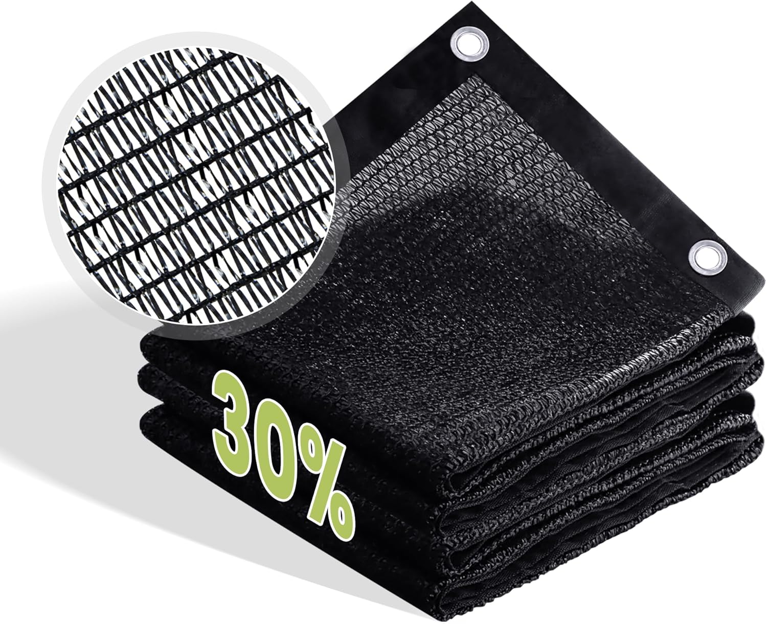 30% Patio Shade Cloth, Outdoor Sun Shade Fabric with Grommets, UV Protection for Backyards, Chicken Coop, Greenhouse, Carport, Garden, Mesh Tarp 12×16 FT, Black
