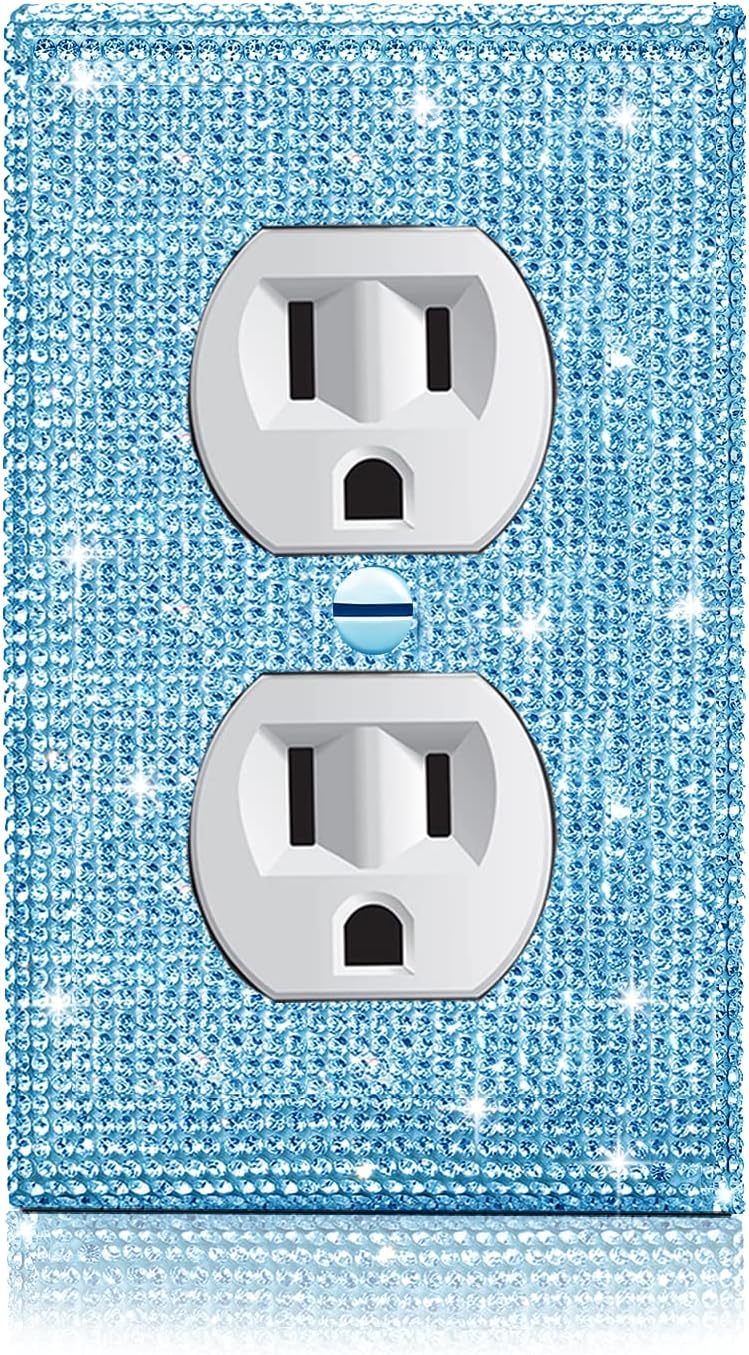 Shiny Blue Rhinestones Outlet Covers Wall Plates Light Switch