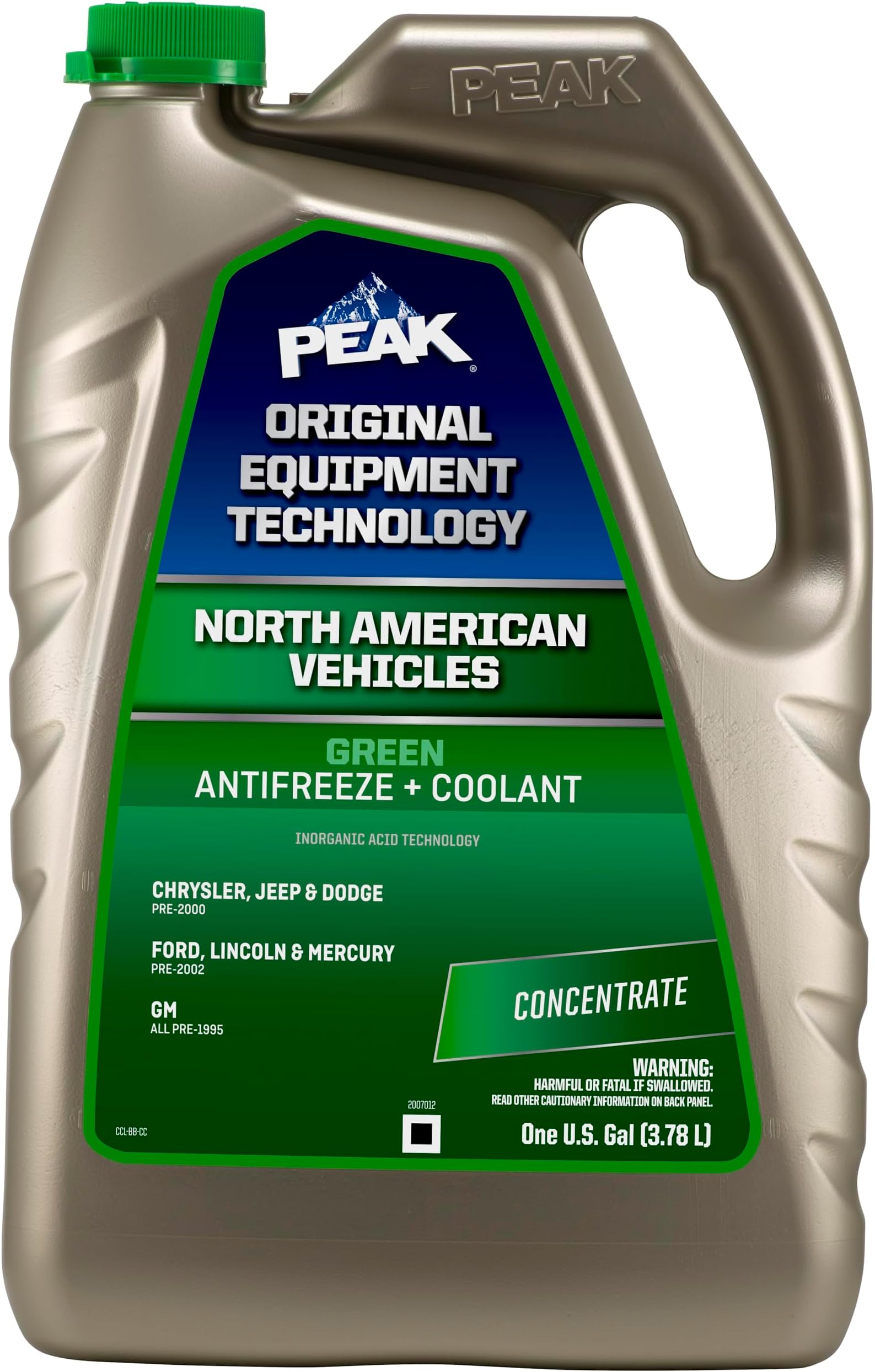 PEAK OET Green Concentrate Antifreeze/Coolant for North American