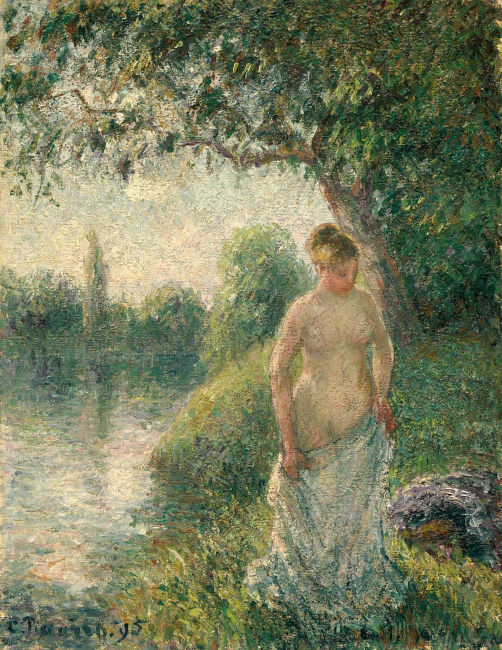 ARTXLXXBN Famous Painting Art Wall Decor Abstract Art Picture the Bather by Camille Pissarro Animal Pictures for Home Decor 60x90cm