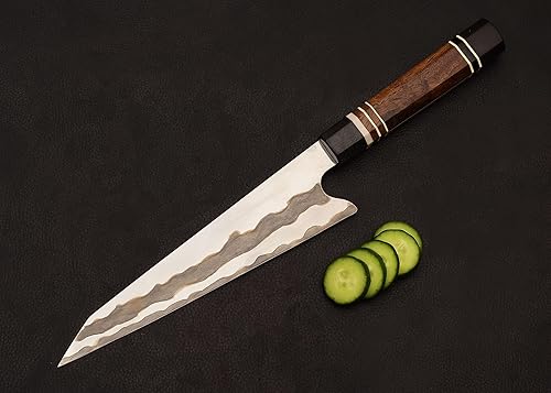 Miniatura 9 de sharplame Acero hecho a mano de encargo de alta 440 C 13 pulgadas de cocina azul del chef de la manija de la resina epoxi