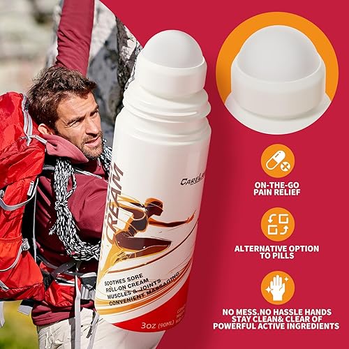 Miniatura 4 de CARELAND Paquete de 3 unidades de capsaicina Roll On Cream para aliviar el dolor con fórmula de mentol y salicilato de metilo, 3 onzas, alivio del