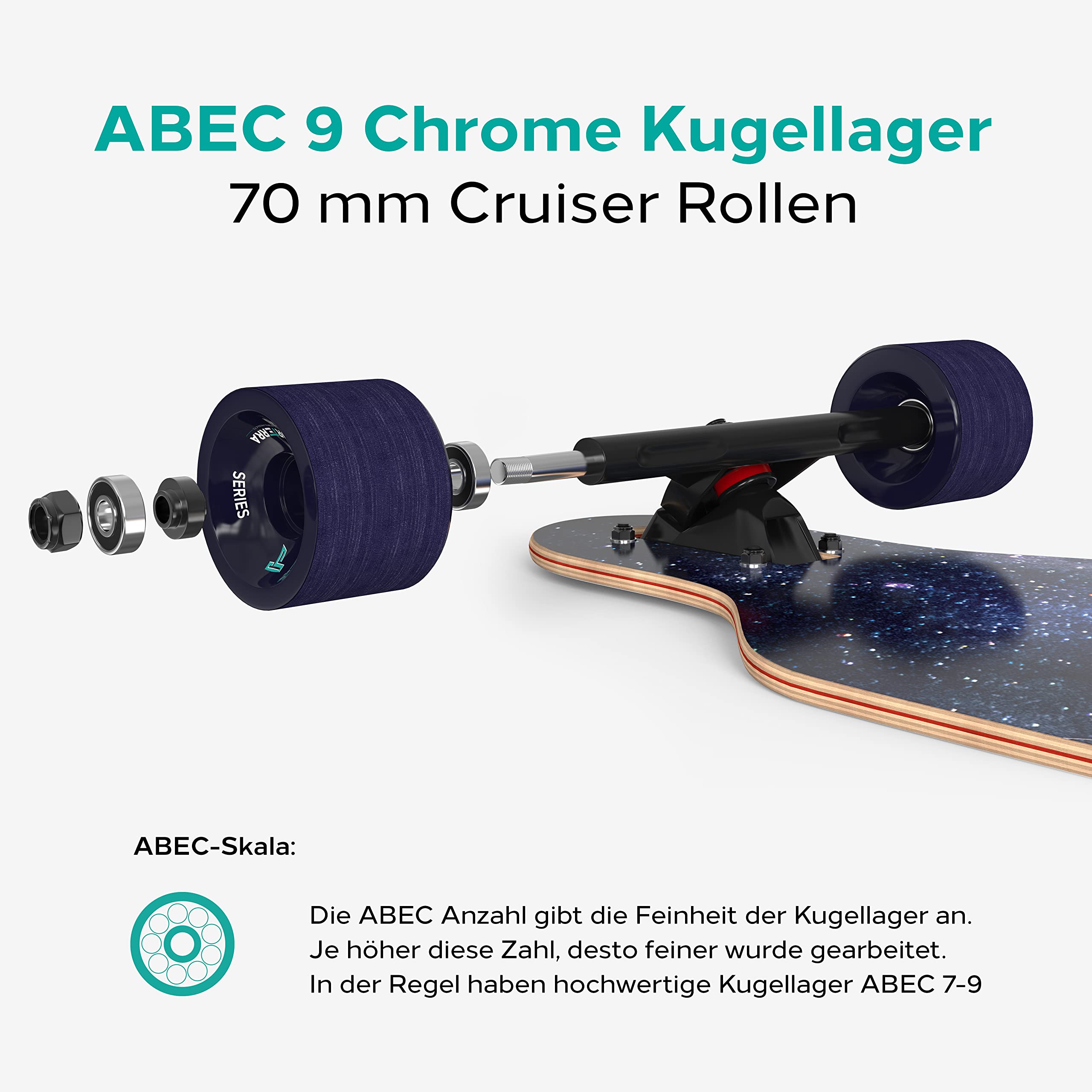 Longboard [Sommer-Angebot] - Longboard Erwachsene und Jugendliche - Optimiert bis ins kleinste Detail für unvergessliche Abenteuer auf dem Long Board
