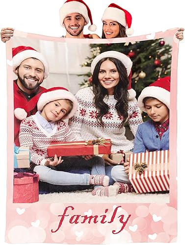 Youltar Regalos personalizados de Navidad  Manta de fotos personalizada, mantas personalizadas con imagen y texto, regalos personalizados de Navidad
