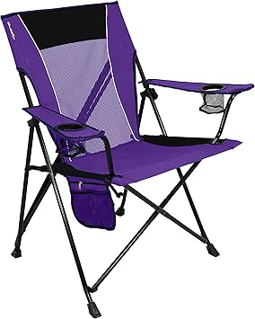 Kijaro Dual Lock Portable Camping Chairs - Enjoy the Outdoors with a Versatile Folding Chair, Sports Chair, Outdoor Chair & Lawn Chair - Dual Lock Feature Locks Position Kawachi Purple