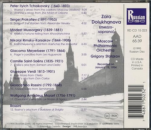 Miniatura 2 de Zara Dolukhanova Soprano Arias from Opera