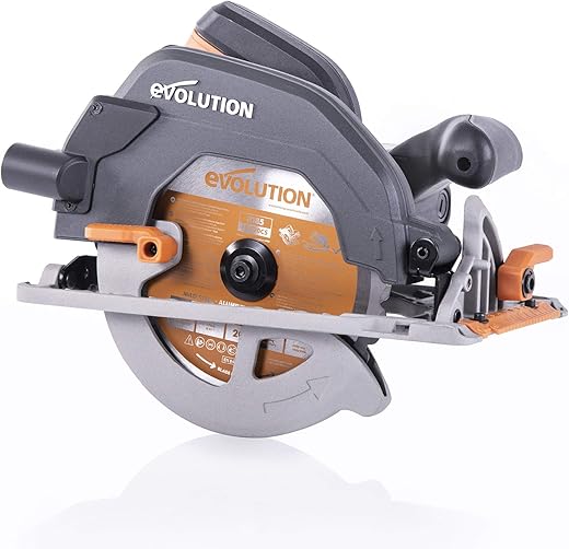 Evolution Power Tools R185CCS Circular Saw with TCT Multi-Material Blade, Cuts Wood,...