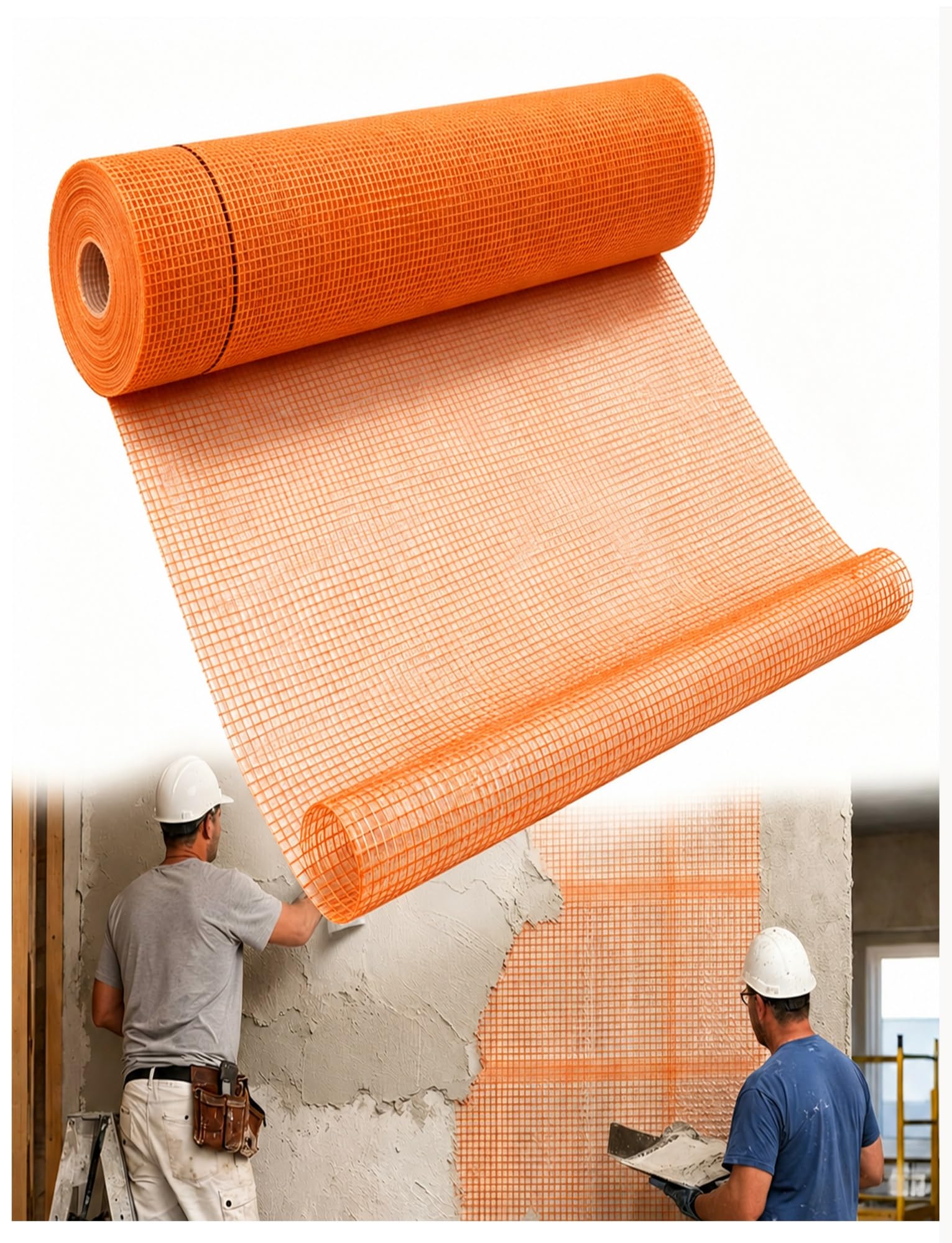 Rollo malla fibra vidrio 1x50m, refuerzo pared resistente a álcalis
