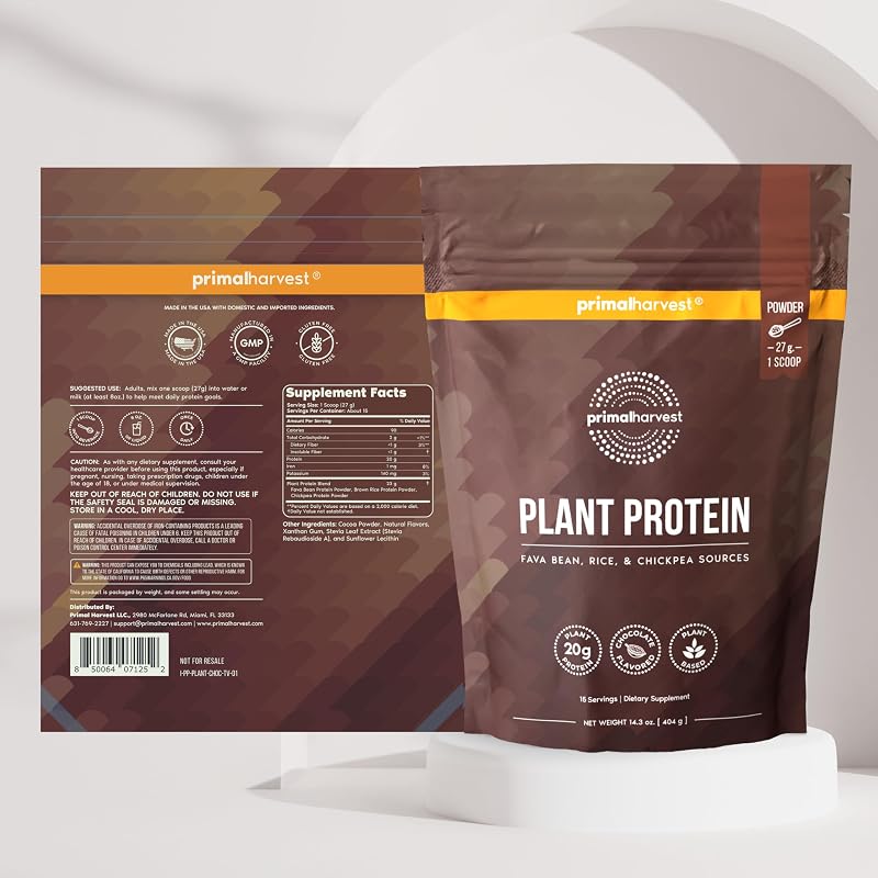 Primal Harvest Protein - Vegan Chocolate Protein Powder, Gluten & Dairy Free image 4