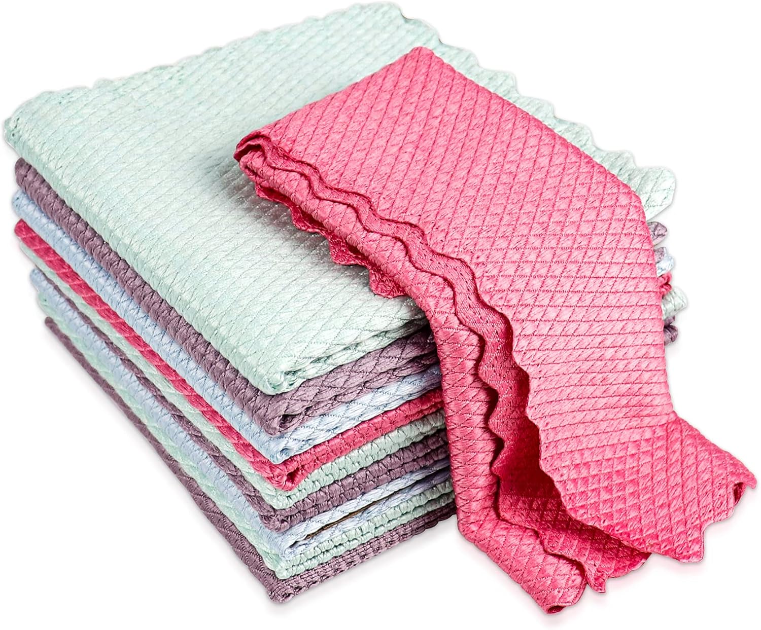 Pearwow Fish Scale Cleaning Cloth, Microfiber Multipurpose