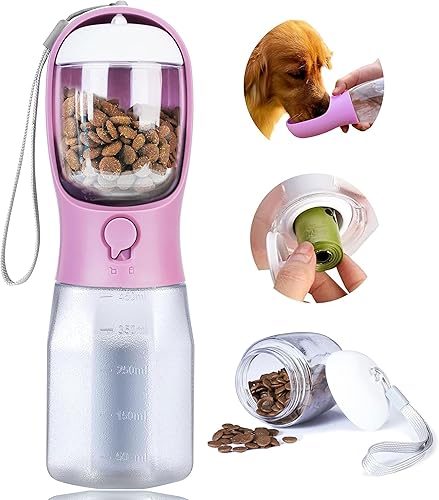 Miniatura 19 de Botella de agua para perros con contenedor de comida, dispensador de agua portátil para mascotas para caminar al aire libre, senderismo, viaje