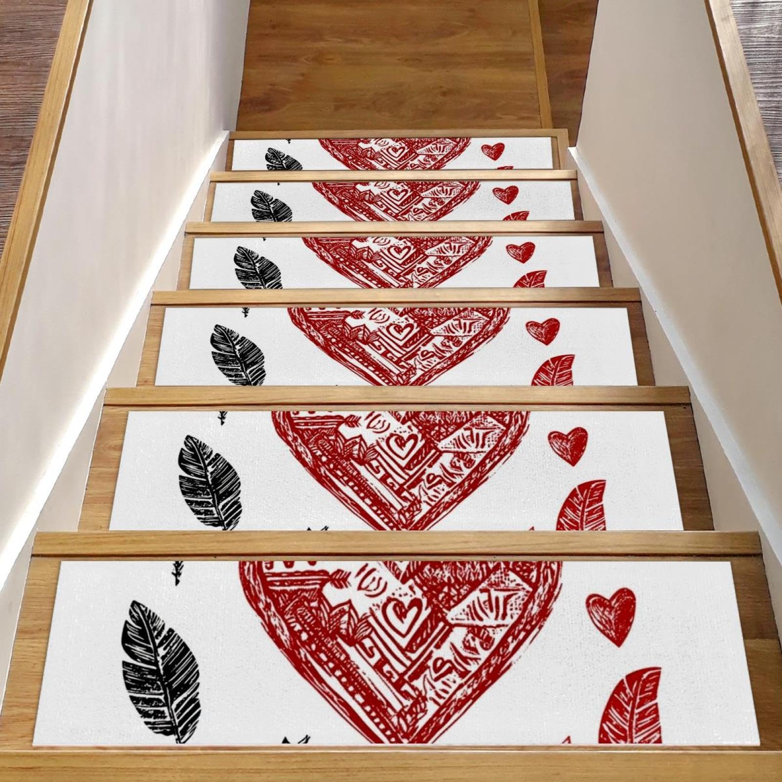 Tapis d'escalier antidérapants pour chiens et enfants sur marches bois