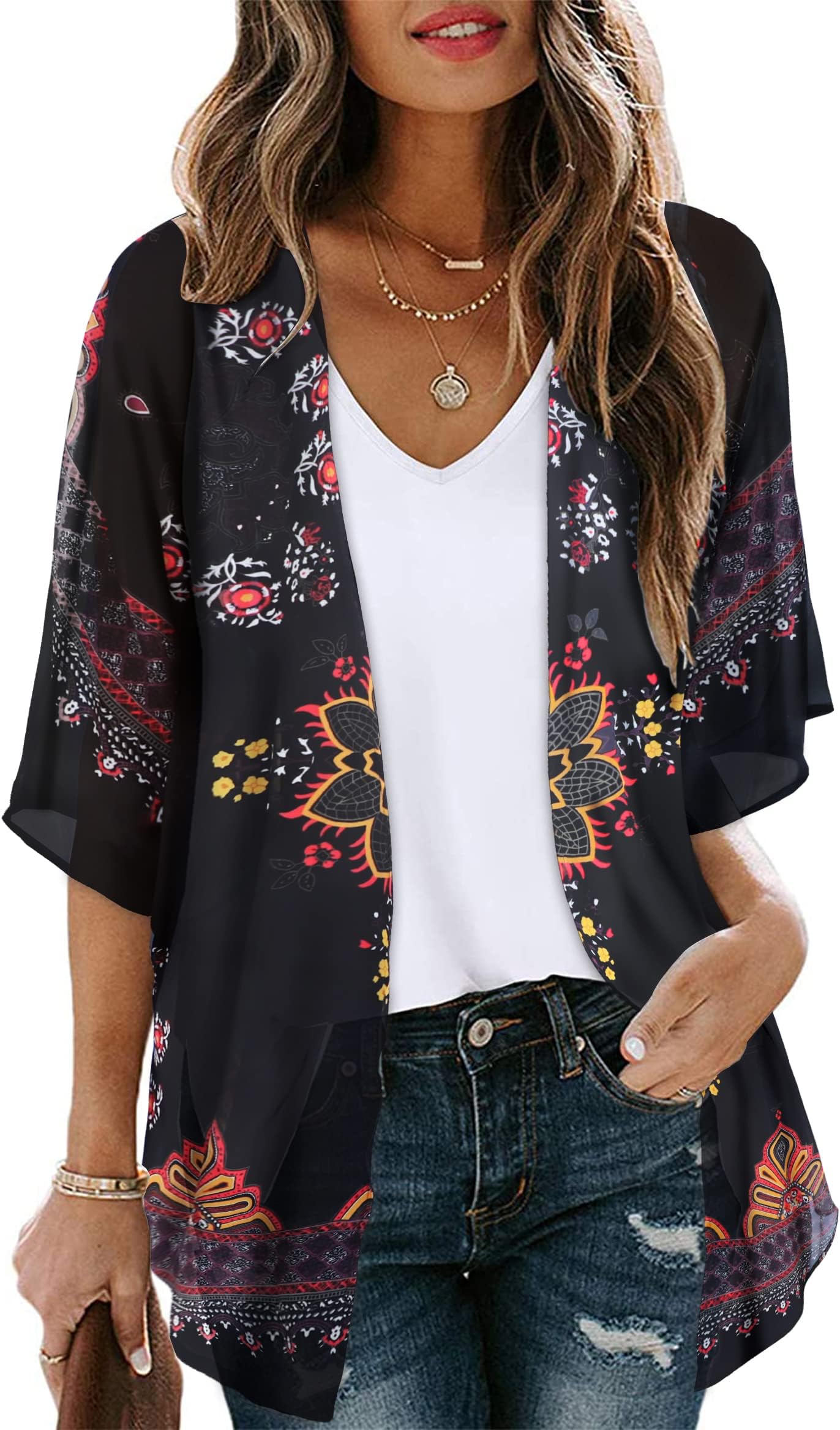 Womens Long Sleeve Tunic Crewneck Button Down Shirts Casual Blouses Tops