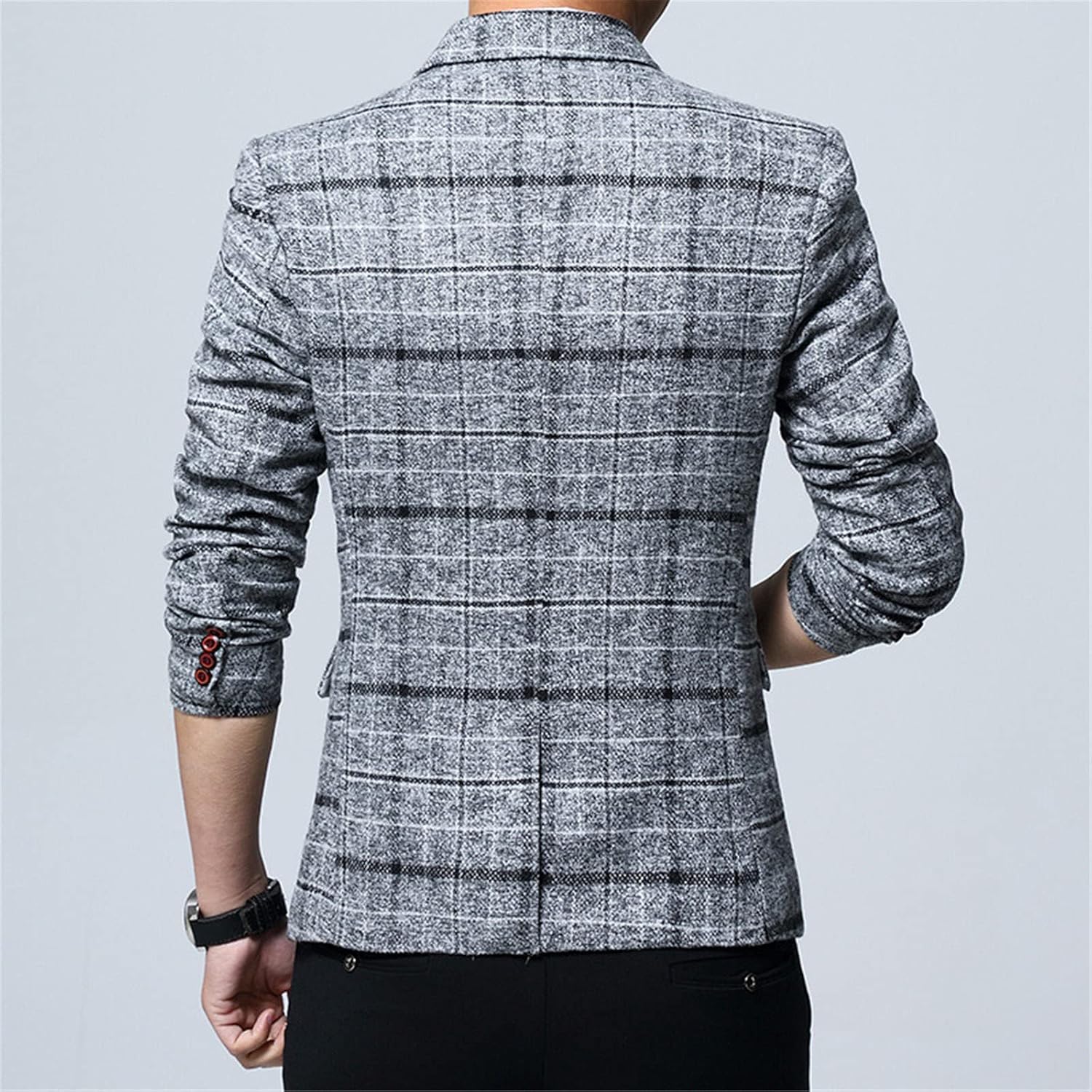 Kelsiop Men's Suit Jacket Spring British Style Slim Fit Fat Business Casual Suit Jacket