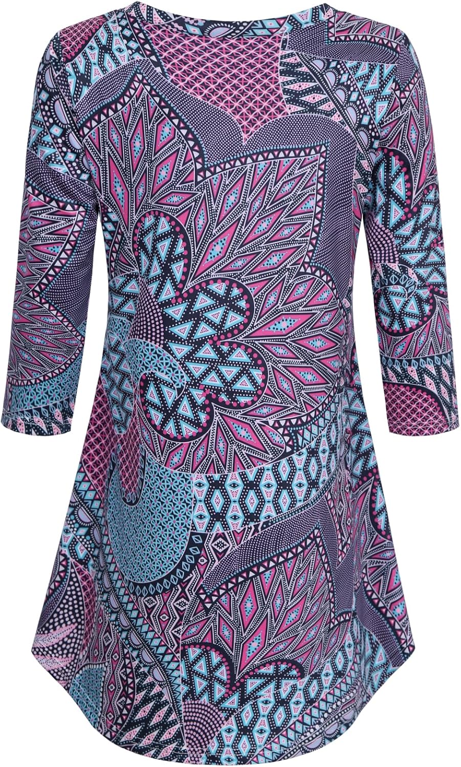 BAISHENGGT Women's V Neck 3/4 Sleeve Tunic Tops for Leggings Casual Dressy T-Shirts Blouses - Image 2